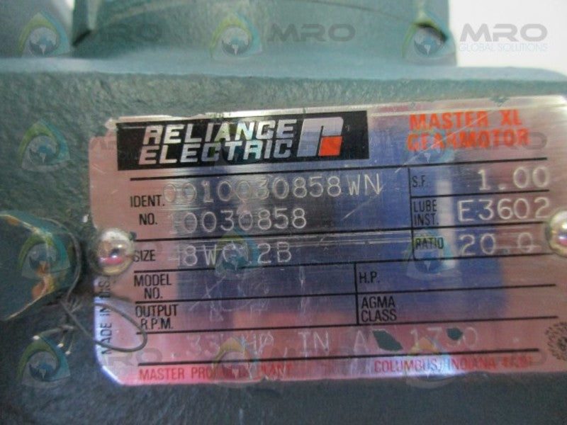 RELIANCE ELECTRIC 0010030858WN  NSNP