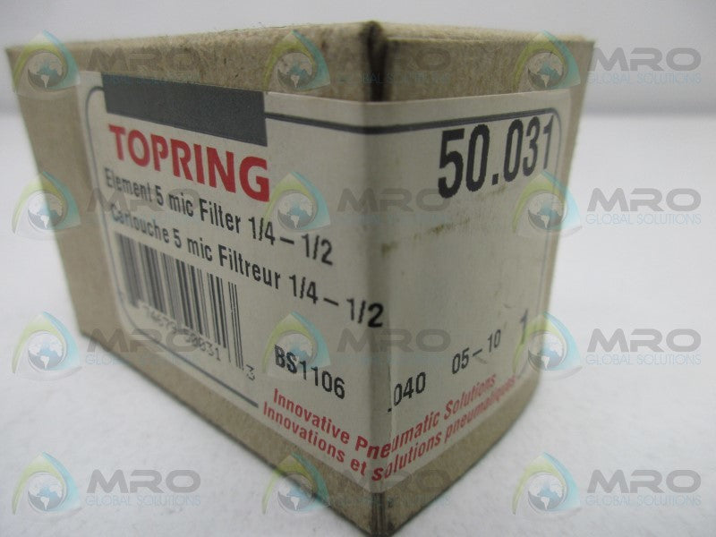 TOPRING 50.031 ELEMENT 5 MIC FILTER 1/4" - 1/2"  NSMP