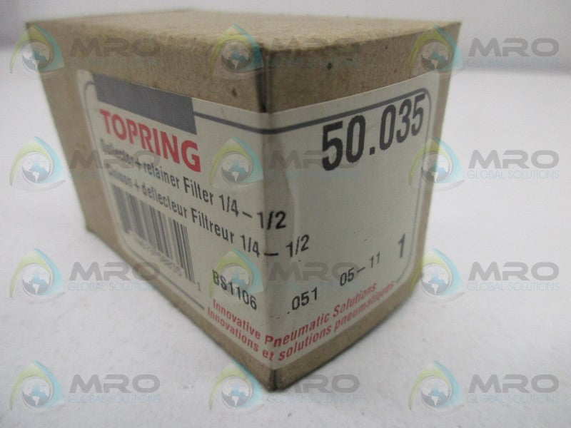TOPRING 50.035 DEFLECTOR & RETAINER FILTER 1/4" - 1/2"  NSMP