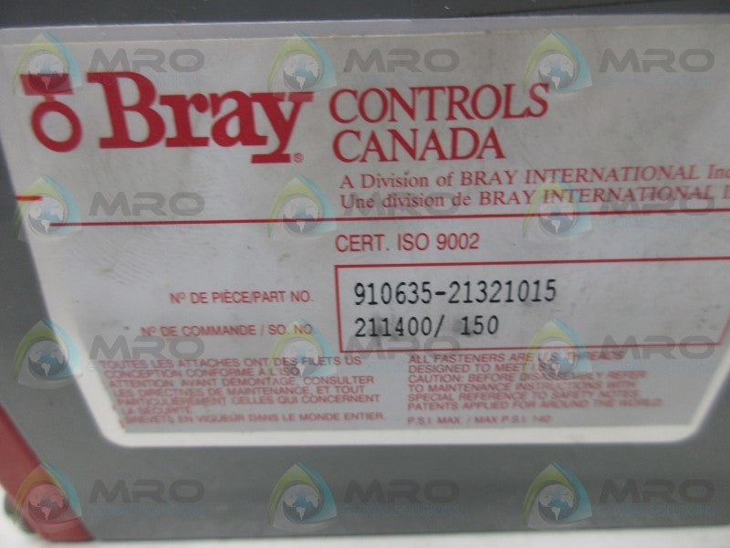 BRAY 910635-21321015 PNEUMATIC ACTUATOR  NSNP