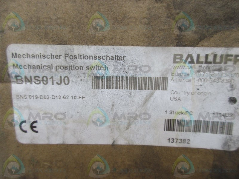BALLUFF BNS819-D03-D12-62-10-FE MECHANICAL POSITION SWITCH  NSMP