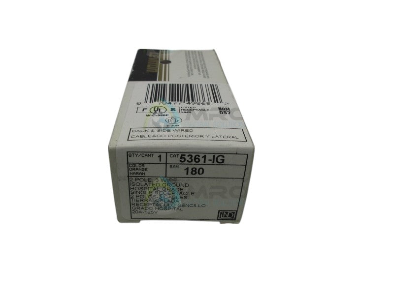 LEVITON 5361-IG RECEPTACLE 2P 3W  NSMP