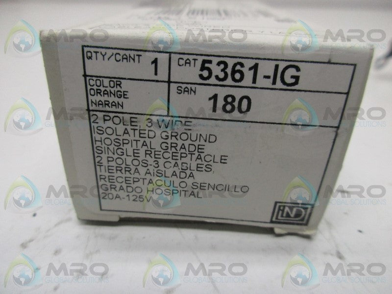 LEVITON 5361-IG RECEPTACLE 2P 3W  NSMP