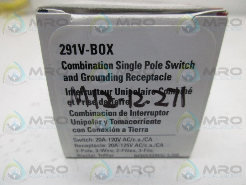 COOPER 291V-BOX RECEPTACLE W/ SWITCH NSMP