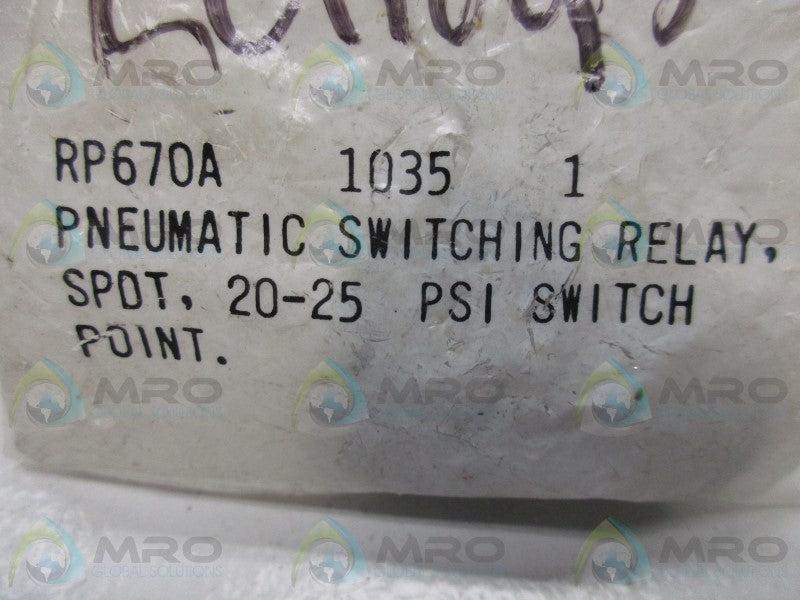 HONEYWELL RP670A1035 PNEUMATIC SWITCHING RELAY  NSMP