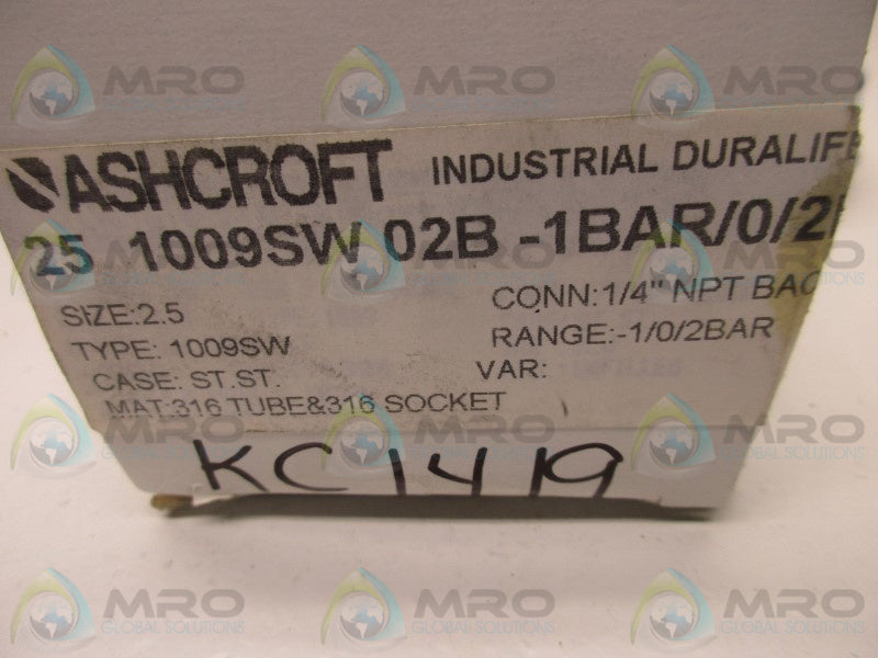 ASHCROFT 25-1009SW-02B PRESSURE GAUGE  NSMP
