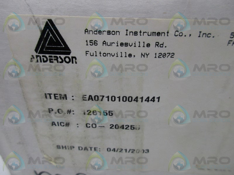 ANDERSON EA071010041441 PRESSURE GAUGE  NSMP