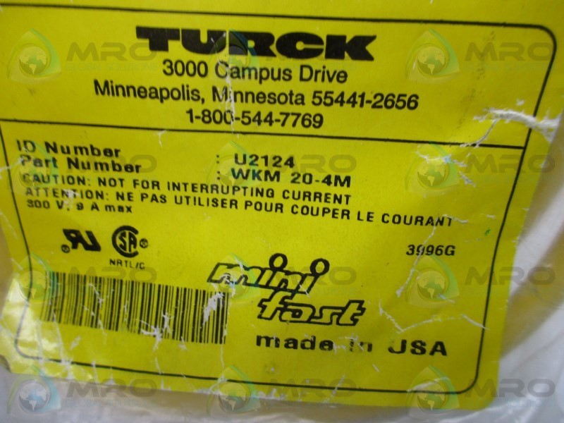 TURCK WKM-20-4M CABLE  NSMP