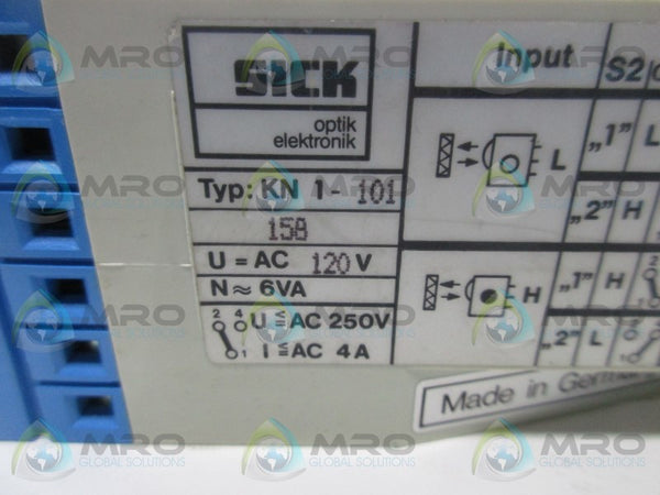 SICK KN1-101-158-120VAC SAFETY RELAY  UNMP