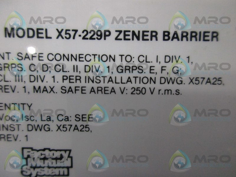 RONAN X57-229P ZENER BARRIER  UNMP