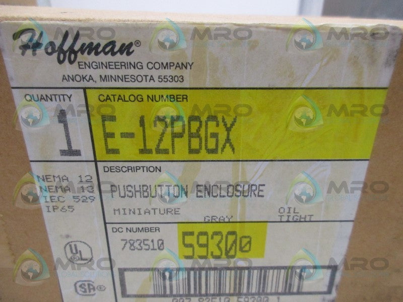 HOFFMAN E-12PBGX PUSHBUTTON ENCLOSURE  NSMP