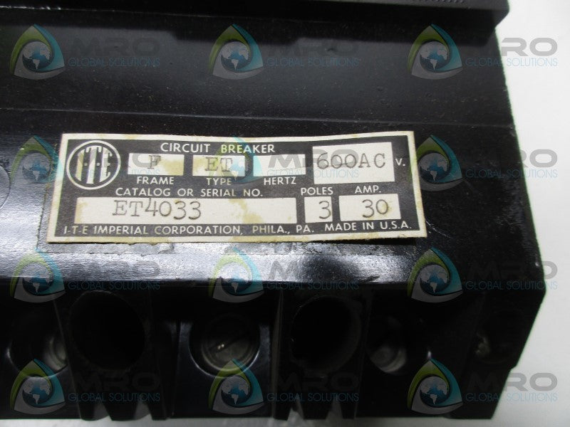 ITE ET4033 CIRCUIT BREAKER  NSNP