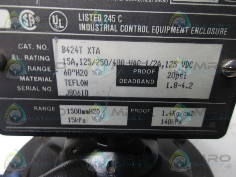 ASHCROFT B424TXTA PRESSURE SWITCH 20PSI  NSMP