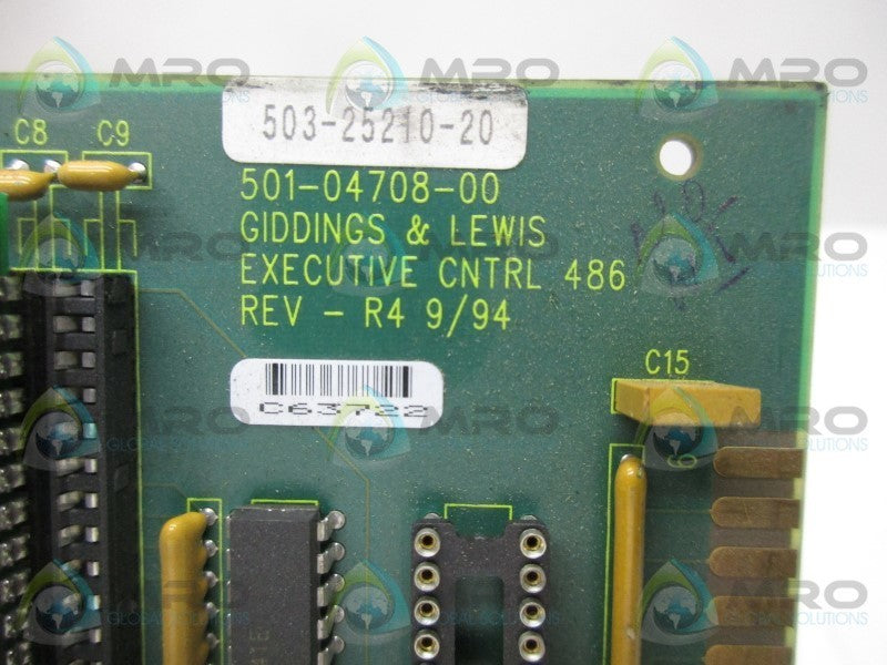 GIDDINGS & LEWIS 501-04708-00 EXECUTIVE CONTROL BOARD  UNMP
