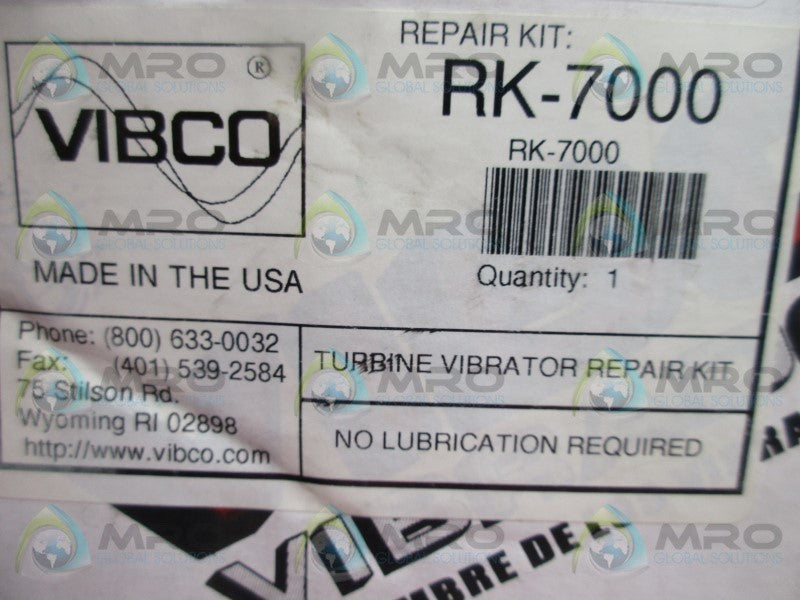 VIBCO RK-7000 TURBINE VIBRATOR REPAIR KIT  NSMP