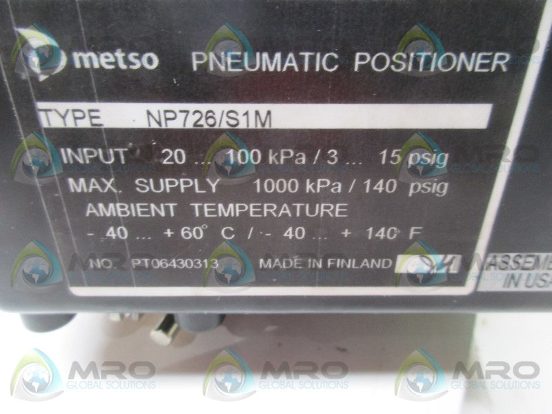 MESTO NP726/S1M PNEUMATIC POSITIONER  NSMP