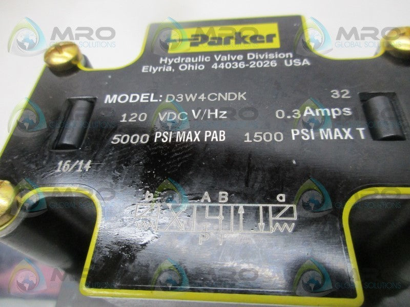 PARKER D3W4CNDK DIRECTIONAL CONTROL SOLENOID VALVE  NSMP