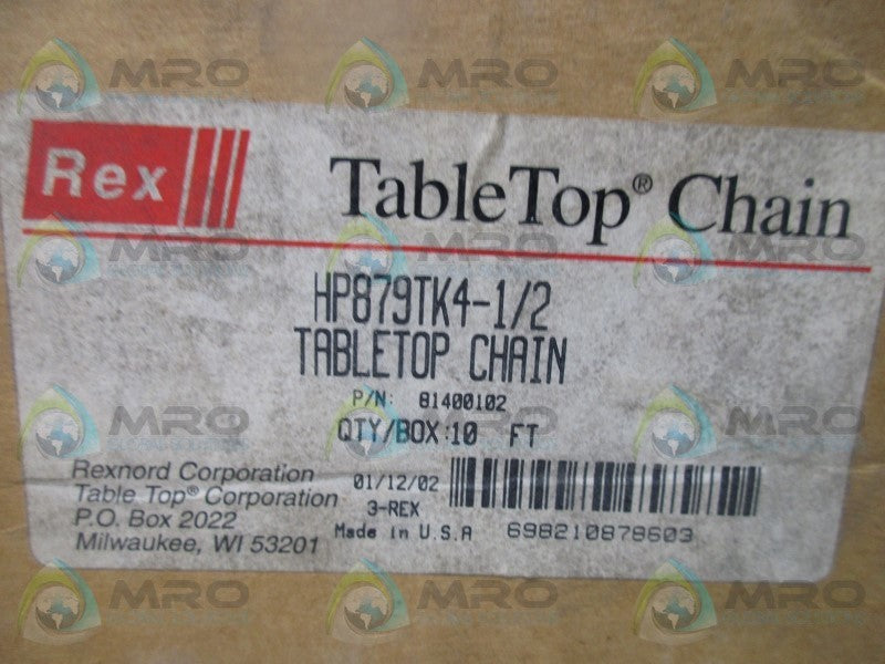 REXNORD HP879TK4-1/2 TABLETOP CHAIN  NSMP
