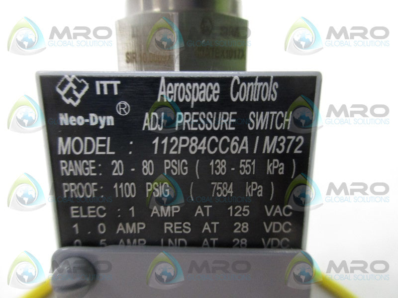 ITT 112P84CC6A ADJUSTABLE PRESSURE SWITCH  NSNP