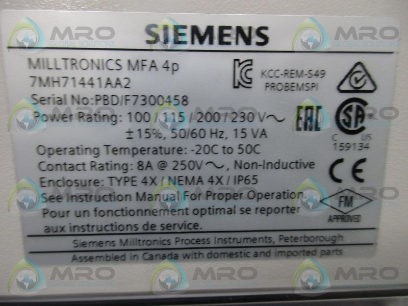 SIEMENS MILLTRONICS 7MH71441AA2 MOTION SPEED CONTROLLER  NSMP