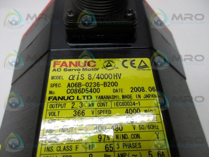 FANUC A06B-0236-B200 AC SERVO MOTOR  NSMP