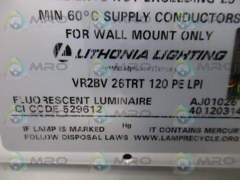 LITHONIA LIGHTING VR2BV-26TRT FLUORESCENT LUNINAIRE  NSMP