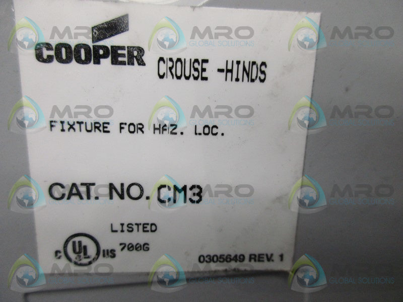 CROUSE HINDS CM3 CEILING MOUNT COVER  NSMP