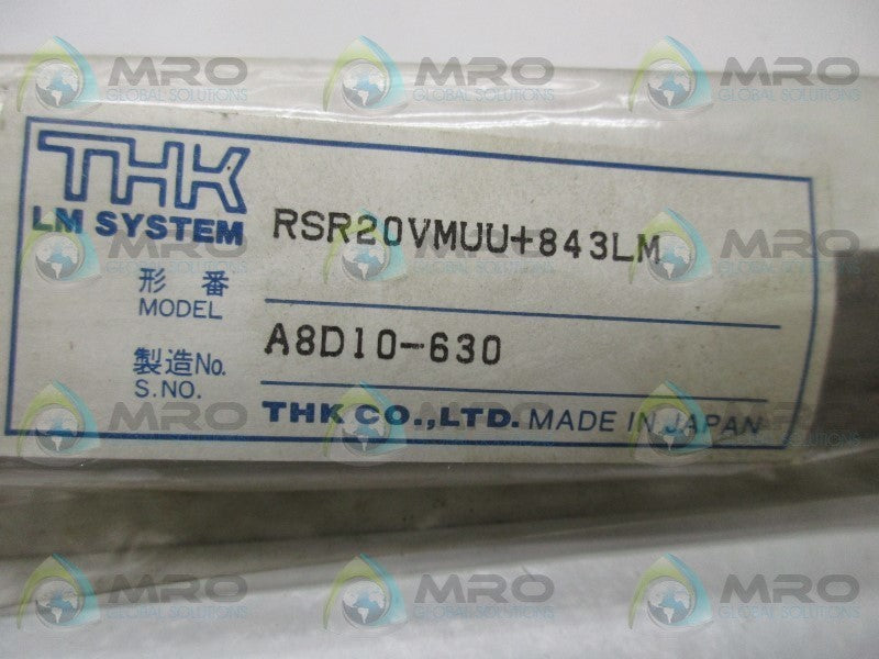THK RSR20VMUU+843LM SINGLE CARRIAGE LINEAR GUIDE  NSMP