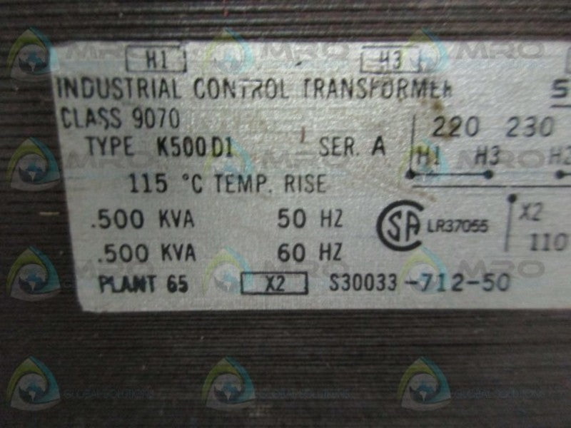 SQUARE D 9070K500D1 SER. A  UNMP