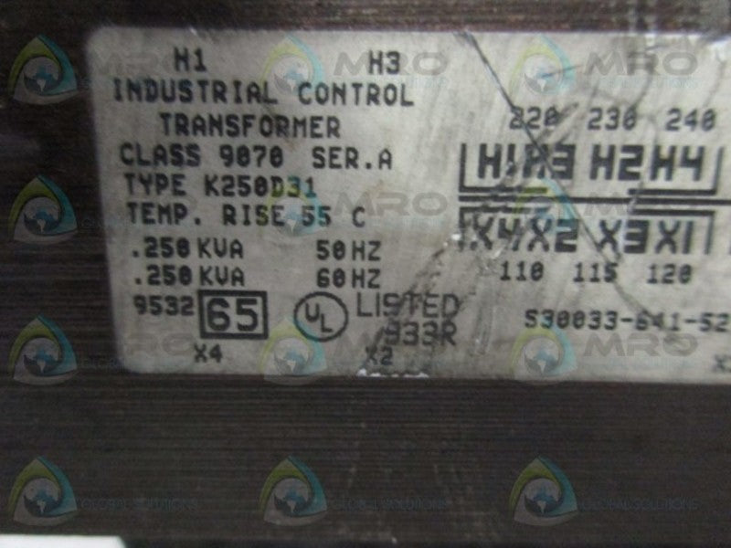 SQUARE D 9070K250D31  UNMP