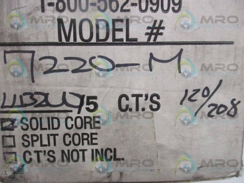 OSAKI ELECTRIC 7220 OW09HT WATTHOUR METER  NSMP