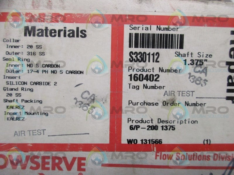 FLOWSERVE 160402 MECHANICAL SEAL  NSMP
