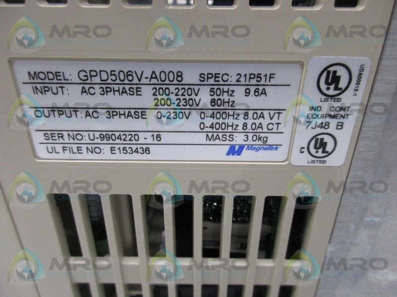 MAGNETEK GPD506V-A008 AC MOTOR DRIVE  NSMP