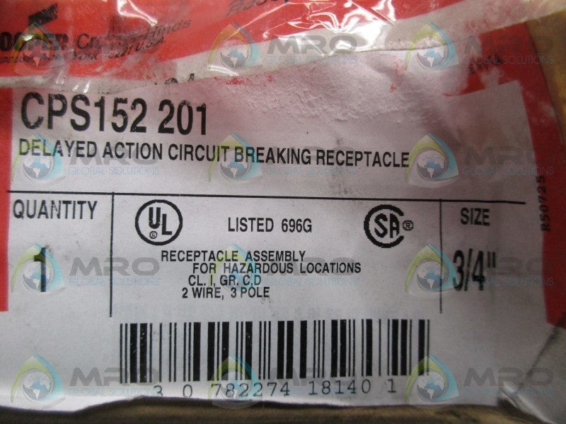 CROUSE HINDS CPS152201 DELAYED ACTION CIRCUIT BREAKING RECEPTACLE  NSMP