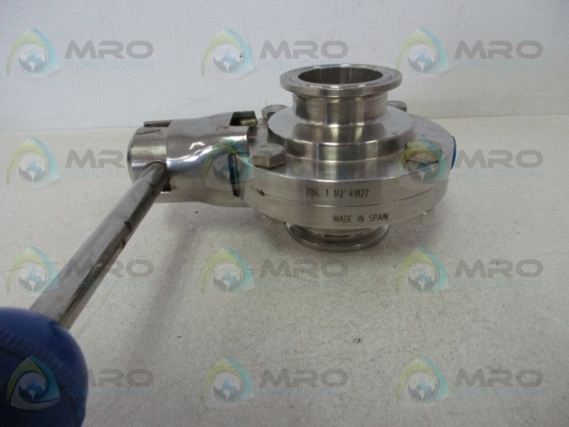 316L 1-1/2 41827 BUTTERFLY VALVE WITH HANDLE  NSNP