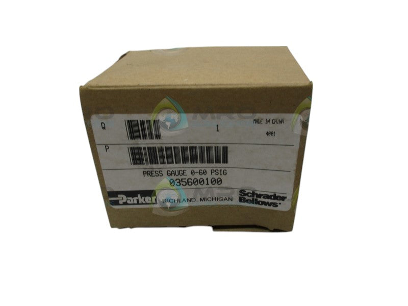PARKER 035600100 PRESSURE GAUGE 0-60 PSIG  NSMP