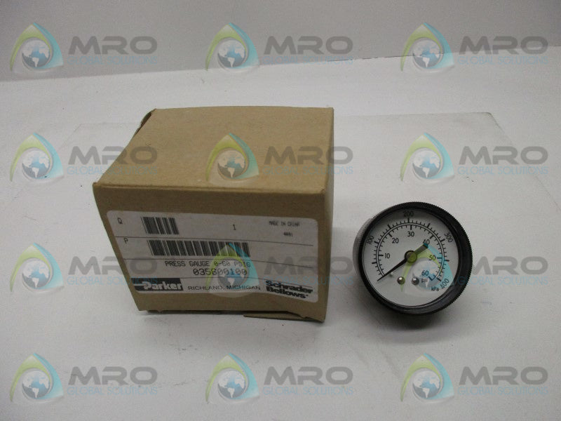 PARKER 035600100 PRESSURE GAUGE 0-60 PSIG  NSMP