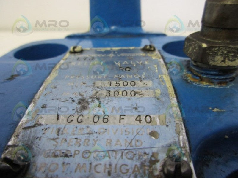 VICKERS CG-06-F40 RELIEF VALVE  UNMP