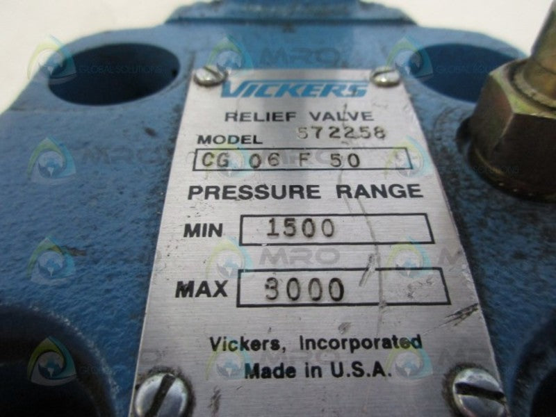 VICKERS CG-06-F-50 RELIEF VALVE  UNMP