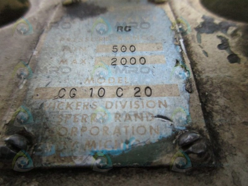 VICKERS CG-10-C-20 RELIEF VALVE/ FLOW CONTROL VALVE  UNMP