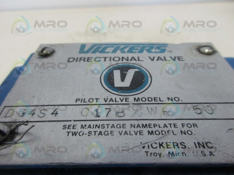 VICKERS DG4S4-017B-WB-50 DIRECTIONAL VALVE  UNMP