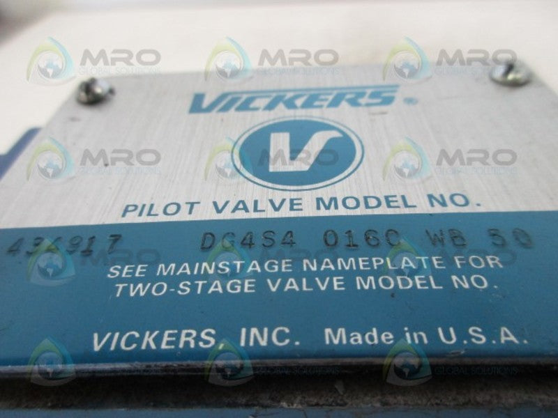 VICKERS DG4S4-016C-WB50 HYDRAULIC DIRECTIONAL CONTROL VALVE  NSNP