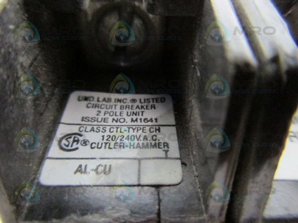 CUTLER HAMMER CH240 2 POLE 120/240 VAC CIRCUIT BREAKER (AS PICTURED)UNMP