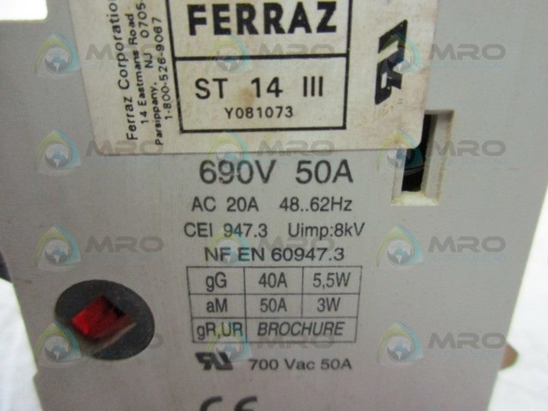 FERRAZ ST-14-III FUSE HOLDER  UNMP