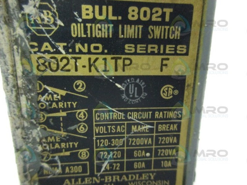 INDUSTRIAL SPARE PART 802T-K1TP SER. F LIMIT SWITCH LEVER  UNMP