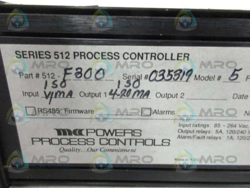 POWERS SERIES 512 F300 PROCESS CONTROLLER  UNMP