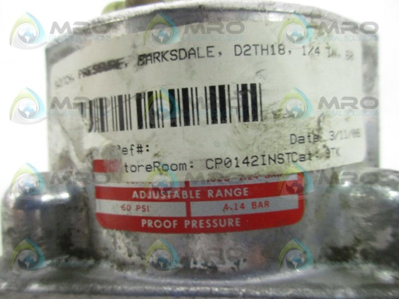 BARKSDALE D2TH18 TERMINAL BLOCK DIAPHRAGM PRESSURE SWITCH  UNMP