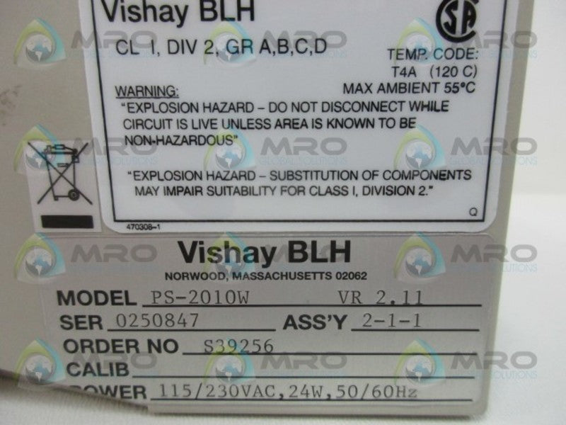 VISHAY BLH PS-2010W WEIGHT TRANSMITTER  NSNP