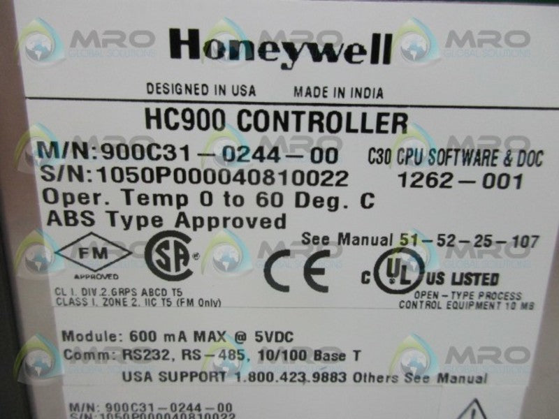 HONEYWELL HC900 900C31-0244-00 CONTROLLER  NSNP