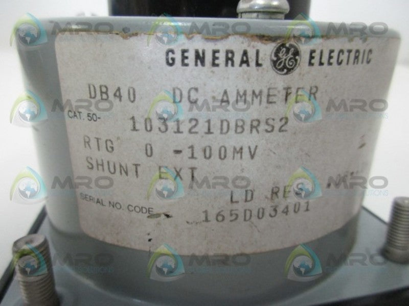 GENERAL ELECTRIC 50-103121DBRS2 DC PANEL AMMETER  UNMP